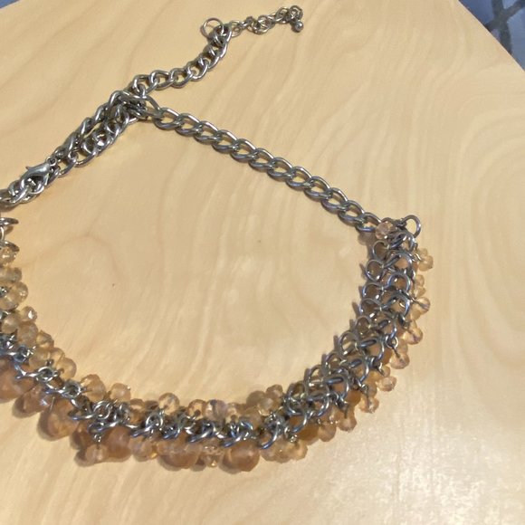 Dangly pink Crystal Necklace with Adjustable Length. - Picture 2 of 2